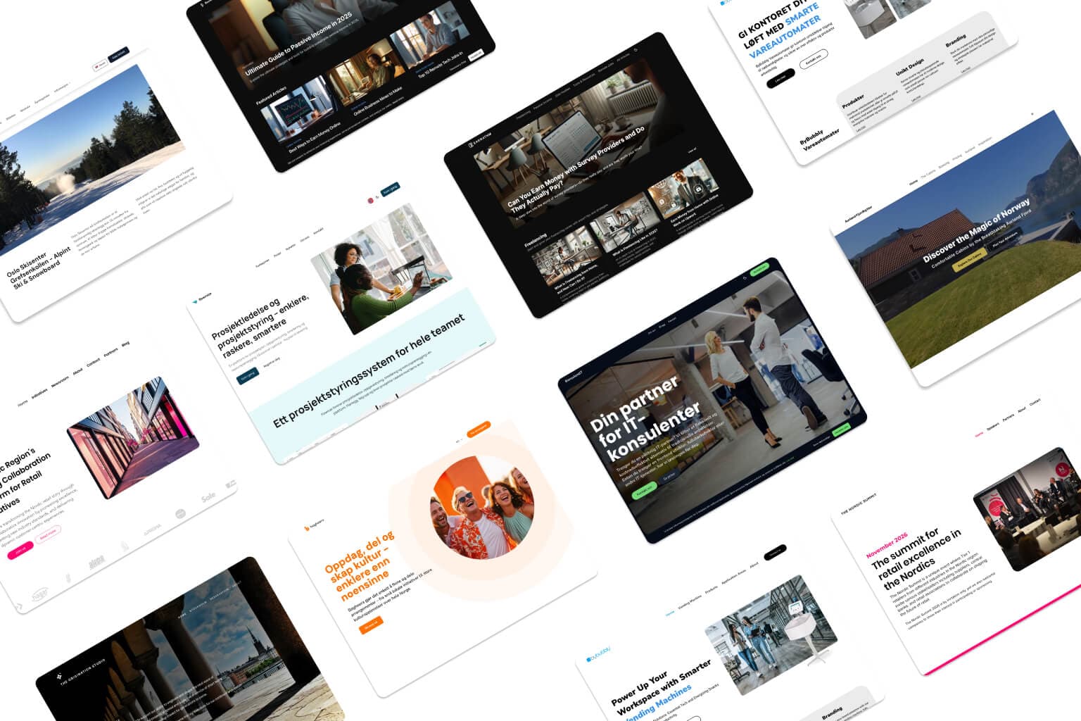 Portfolio med nettside prosjekter og webapplikasjoner fra Netivo